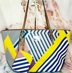 Striped Nine West Tote w/ Wristlet